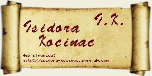 Isidora Kočinac vizit kartica
